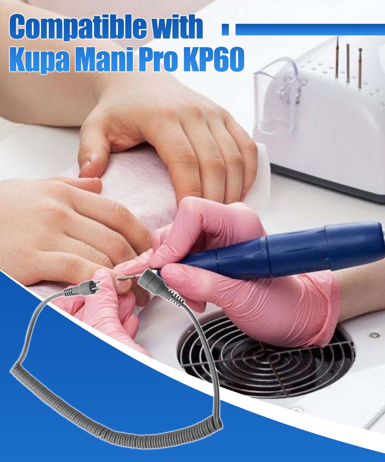 Kupa KP60 Nail Drill Motor Cord, Compatible with Mani-pro KP-60, KP60