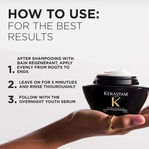KÉRASTASE Chronologiste Revitalizing Youth Hair Mask - Hydrating & Smoothing Treatment with Hyaluronic Acid & Abyssine