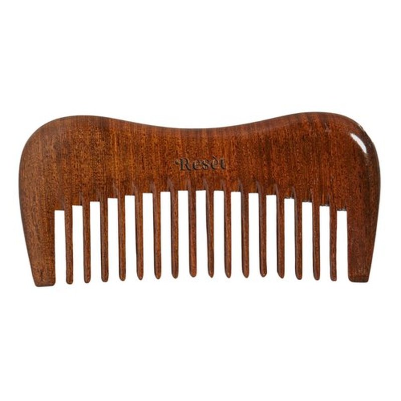 Resèt 100% Natural Handmade Sandalwood Comb | Soft Wide Tooth Wooden Comb for Wet and Dry Hair | Eco-Friendly Anti-Static Wooden Massage Comb | Wooden Hair Detangler for Men and Women