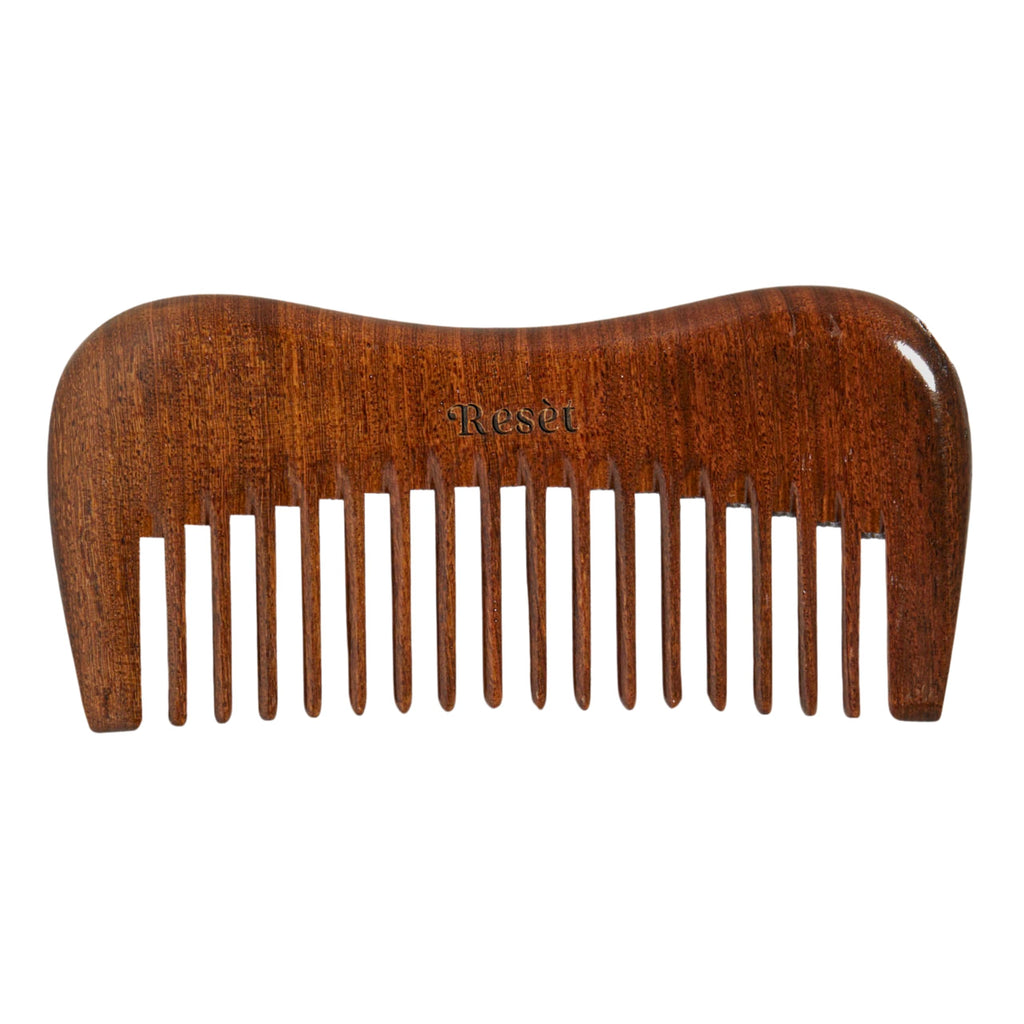 Resèt 100% Natural Handmade Sandalwood Comb | Soft Wide Tooth Wooden Comb for Wet and Dry Hair | Eco-Friendly Anti-Static Wooden Massage Comb | Wooden Hair Detangler for Men and Women
