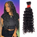 YOMIO Human Braiding Hair 20 Inch 100g (1Pack-2Bundles) Water Wave Human Hair Bulk for Braiding No Weft Bundle Virgin Curly Human Hair Bulk for Boho Braids Wet and Wavy Natural Black Color