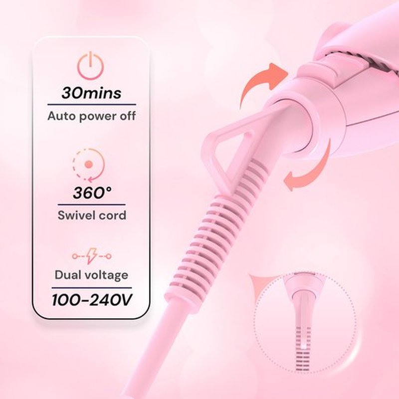 Manelix 0.3 Inch Super Slim Mini Flat Iron for Short Hair, Hair Straightener and Curler 2 in 1, Dual Voltage PTC and Ceramic Small Flat Iron