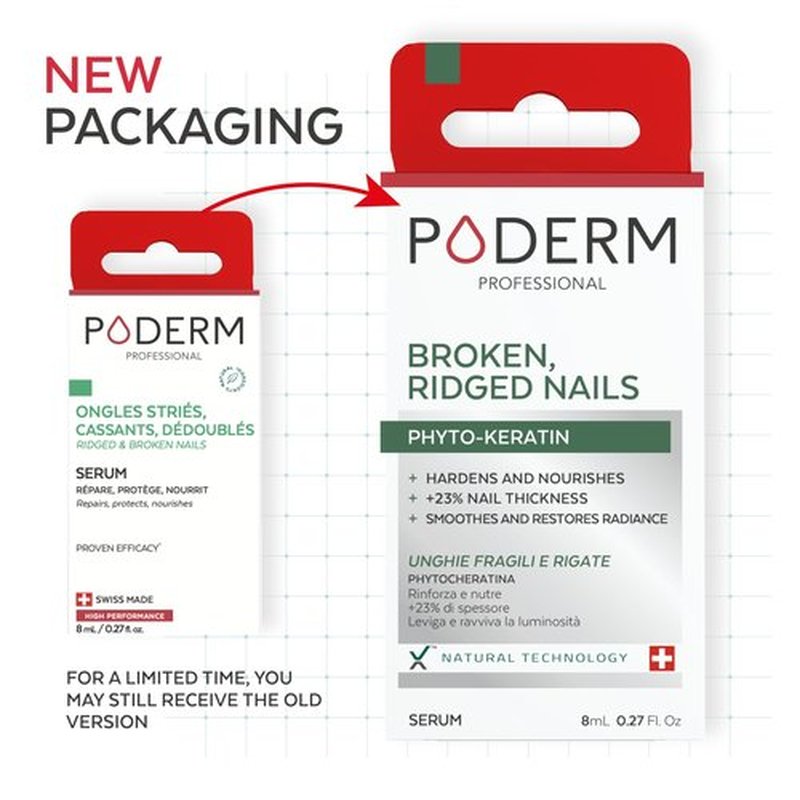 PODERM – 100% Natural Nail Repair - Revitalizes Damaged and Split Nails with Hydrating & Exfoliating Formula – Effective Nail care : Also Acts as a Nail Strengthener for Damaged Nails – Swiss Made