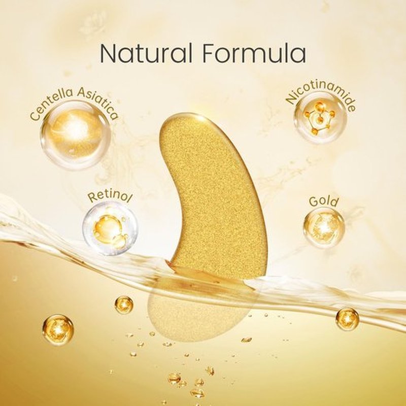 REDANHA 30 Pairs 24K Gold Under Eye Patches Face Masks Dark Circles Puffy Eye Bags Collagen Skincare Spa Trip Eye Mask Gift