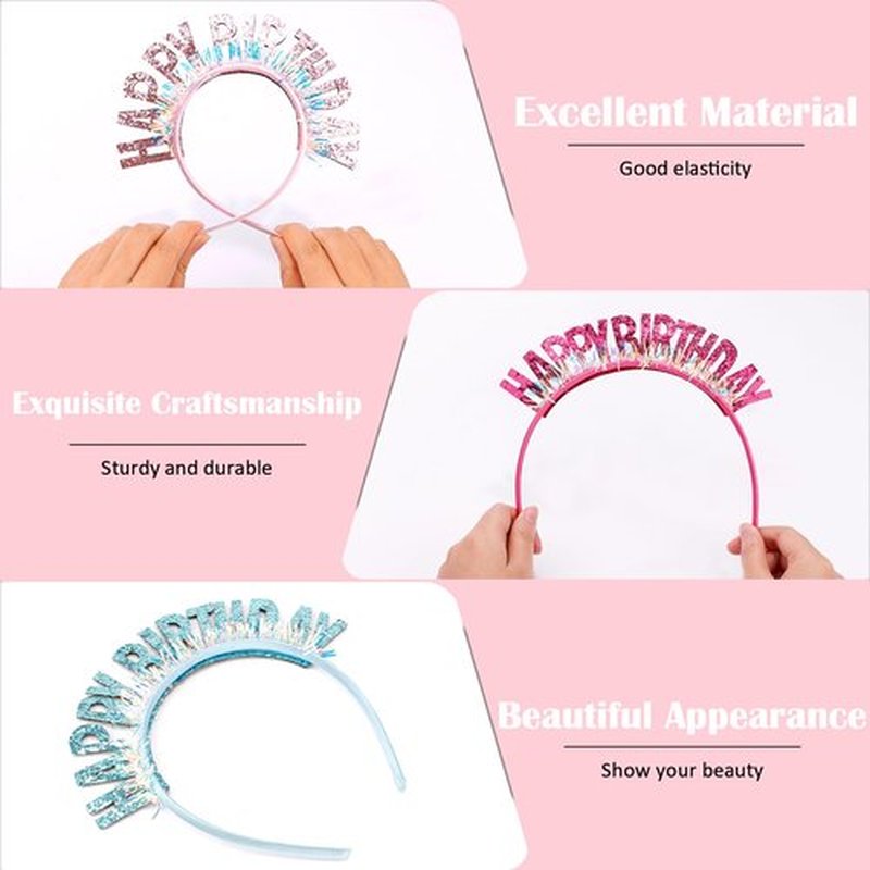 Chanaco Birthday Girl Headband Birthday Crown for Women Princess Tiara Party Decoration Outfit Sweet Gift Dress
