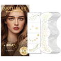 Artlunar 12Pcs Face Glitter Makeup Patches, Glitter Makeup Accessories for Women & Girls, Perfect for Music Festivals, Easter, Concerts, Parties, Halloween & Christmas.(Gold)