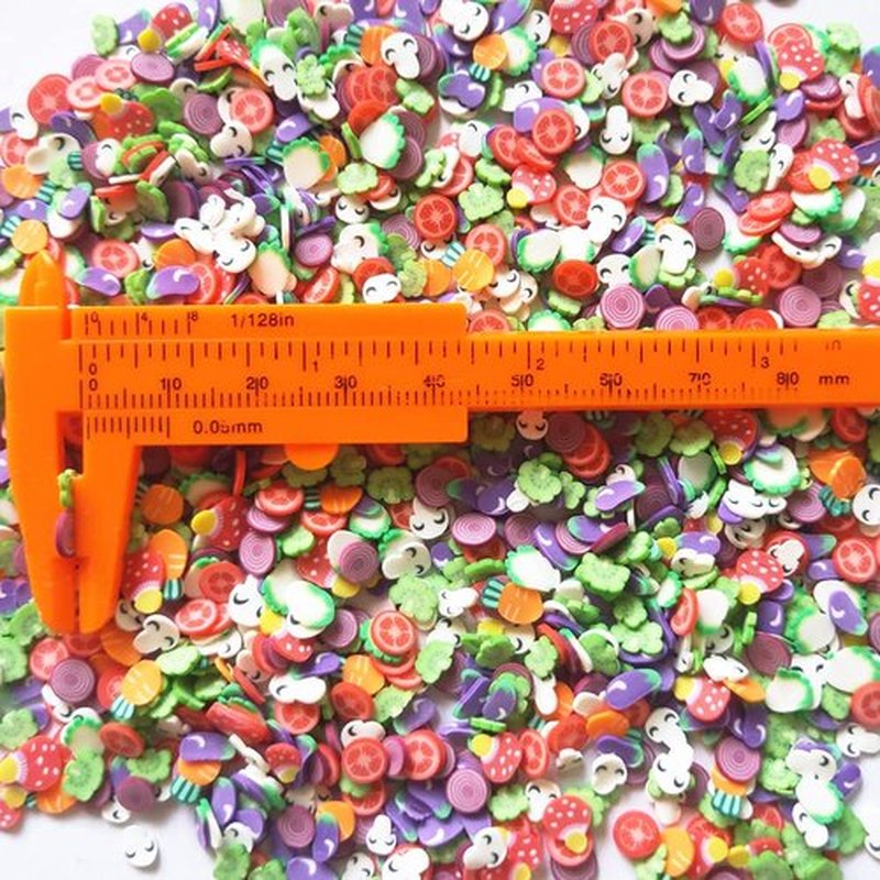 40g Mini Nail Art Fimo Slices Adults Nails Slices Art Design Supplies DIY Craft (Vegetables)