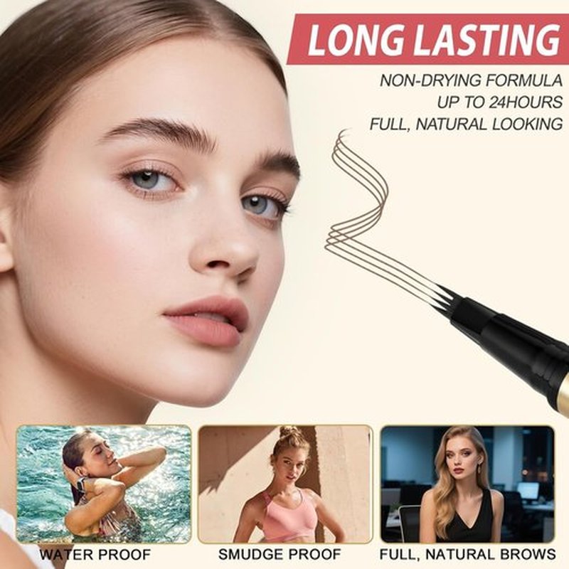Skiennix Eyebrow Pencil Kit - Waterproof Microblading Pen, Gel & Brush for Long-Lasting Makeup | Blonde