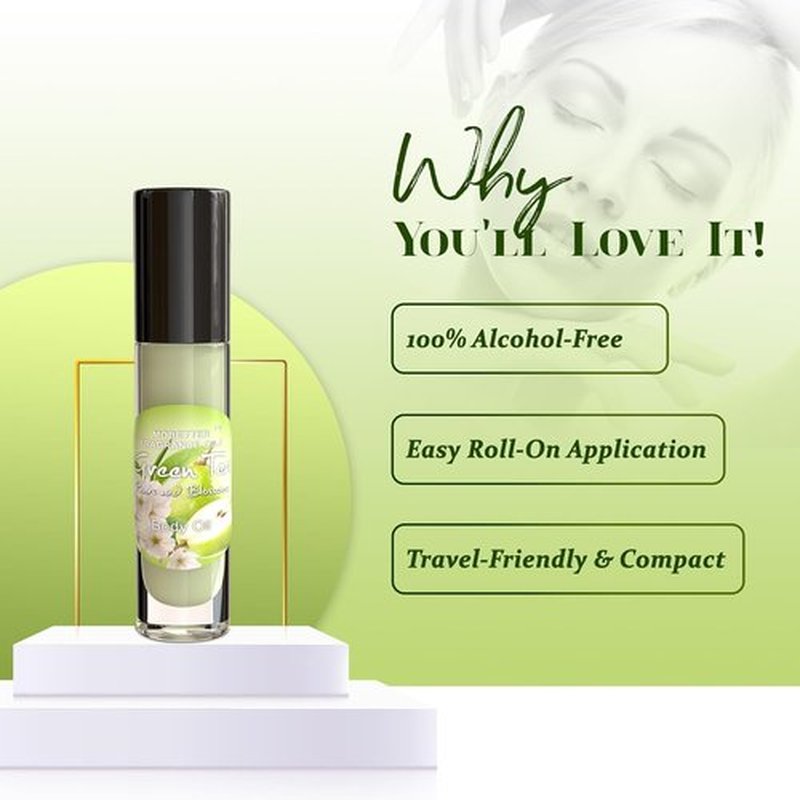 MOBETTER Fragrance Oils - Green Tea Pears & Blossoms Body Oil | Refreshing Scent for All-Day Wear