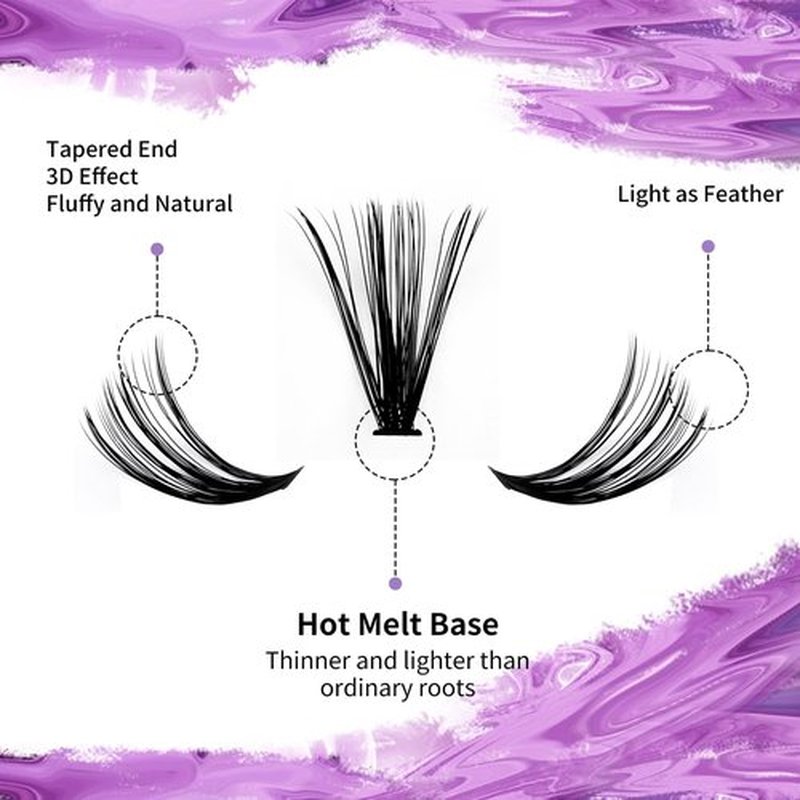 DIY Lash Clusters Natural: 280Pcs, 30D+40D, Wendy, Lightweight, Wispy, Waterproof, Cat Eye, D Curl, 12-16mm Mixed, RR126