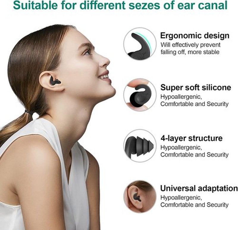Skiennix Swimming Ear Plugs - Waterproof Reusable Silicone for Adults & Teens | 3 Pairs for Surfing, Snorkeling, Showering