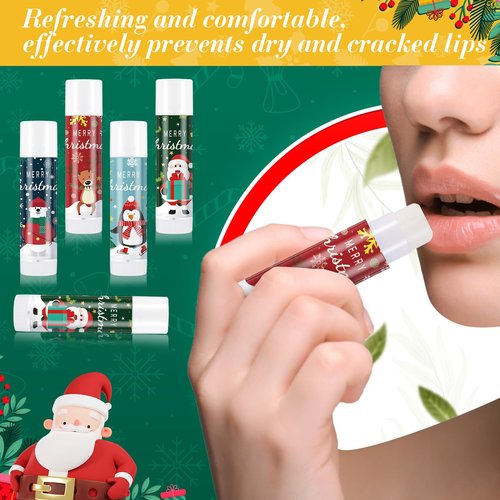 Heigble 12 Set Christmas Hand Cream Gift Set, Including Moisturizing Hand Lotion, Xmas Lip Balm, Gauze Bags, Thank You Cards Natural Fragrant Bulk Christmas Gifts for Coworkers Employees Stuffers