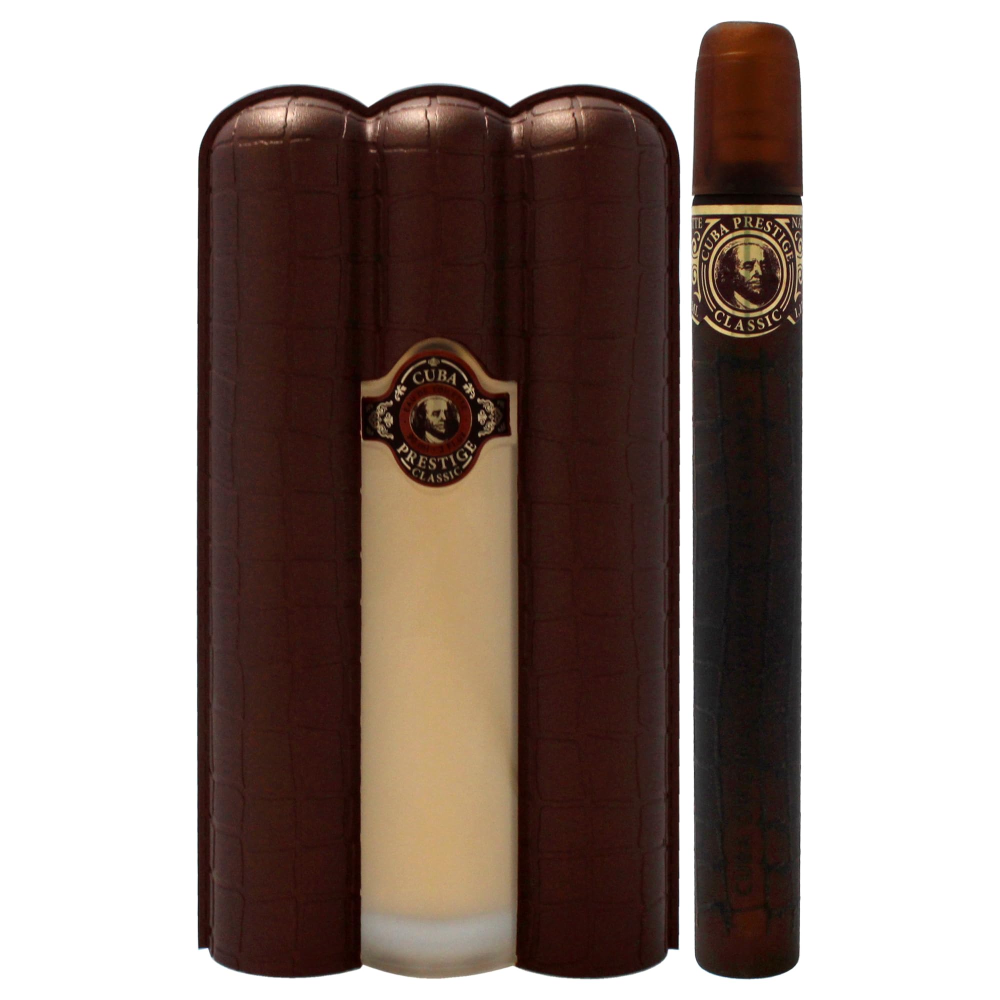 Cuba Prestige Classic by Cuba for Men - 2 Pc Gift Set 3.4oz EDT Spray, 1.17oz EDT Spray