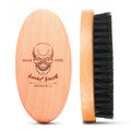 Menesia Boar Bristle Hair Beard Brush for Men, Pocket Travel Men's Wooden Small Soft Beard Brush (Skull)
