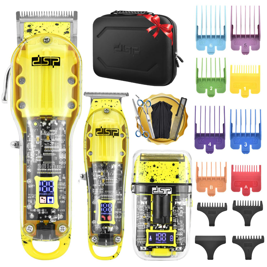 DSP 3-in-1 Hair Clipper Trimmer Shaver Kit, Cordless Rechargeable with Case