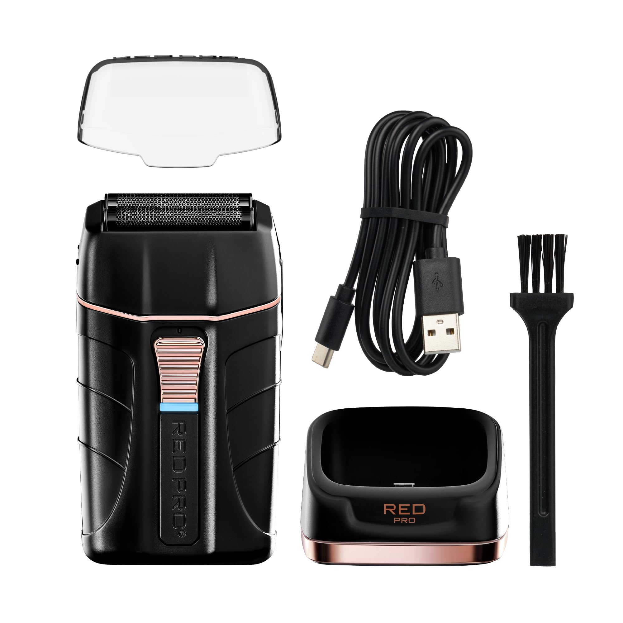 RED Pro Titanium Foil Shaver Cord/Cordless Shaver for Men, Powerful Electric Razor USB-C Rechargeable, Up to 170 Minutes of Run Time, Quiet, Durable and Portable (Matte Black)