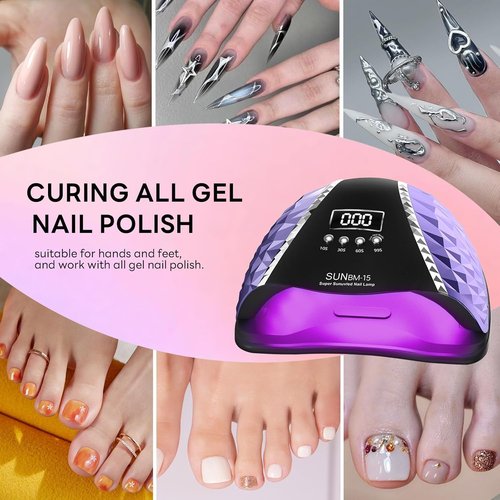Timpou LED UV Nail Lamp, 280W Gel Nail Polish, Dryer, Professional Nail Lamp, UV Light for Nails with 66 Beads, Auto Sensor LED Gel Nail Lamp, 4 Timer Settings