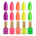 APRÉS Gel Couleur Combo Set, 5 Color Gel Nail Polish, Bright Nude Pastel Colors with Brush-X Nail Art Brush, 2024 Edition (Set 3-1)