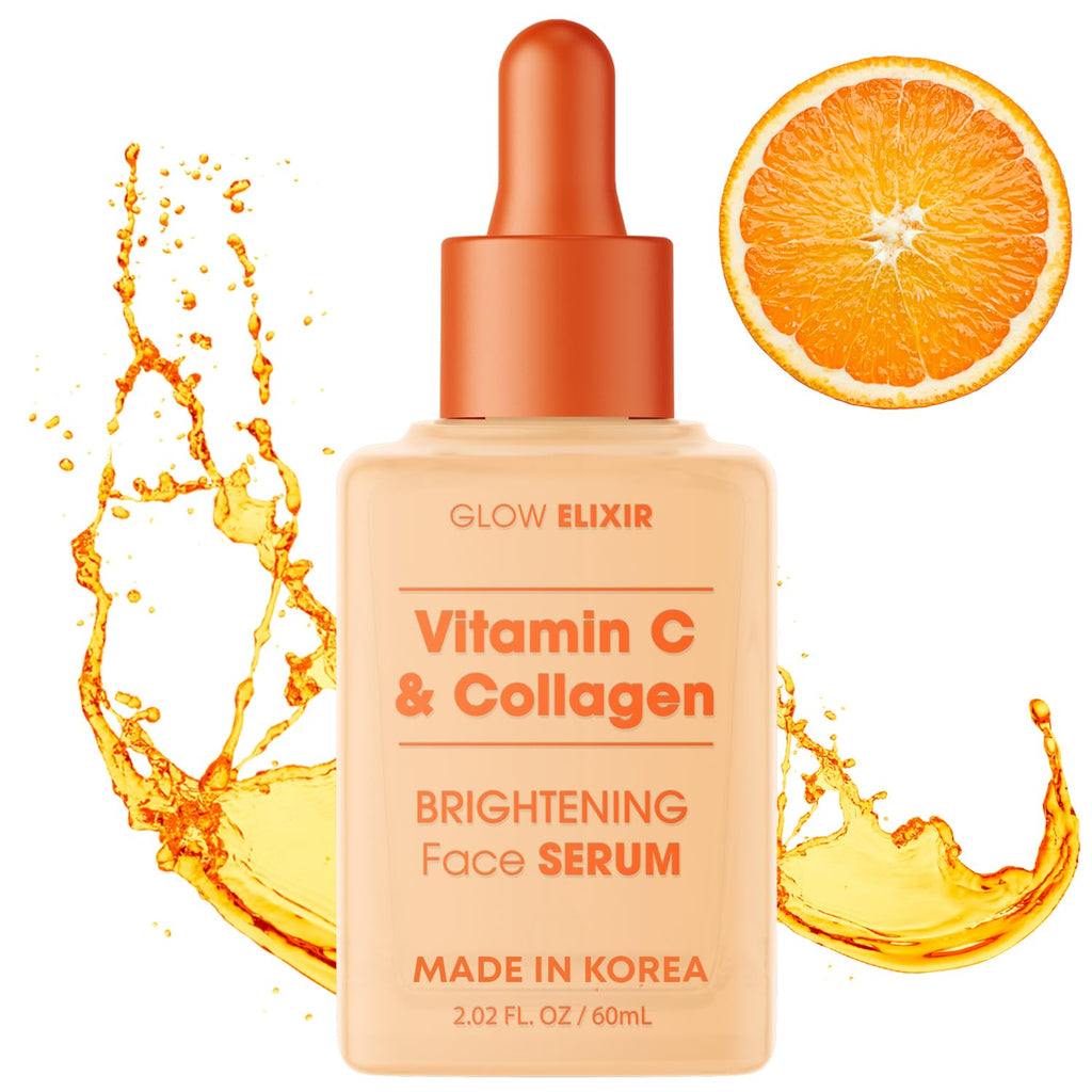 Glow Elixir Vitamin C Serum for Face with Collagen, Dermatologist Tested