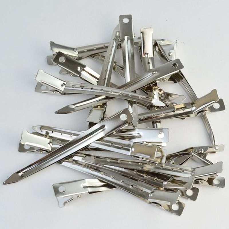 Bantoye Duck Bill Clips - 3.5 Inches Rustproof Metal Alligator Hair Styling Clips | Silver, 24 Packs