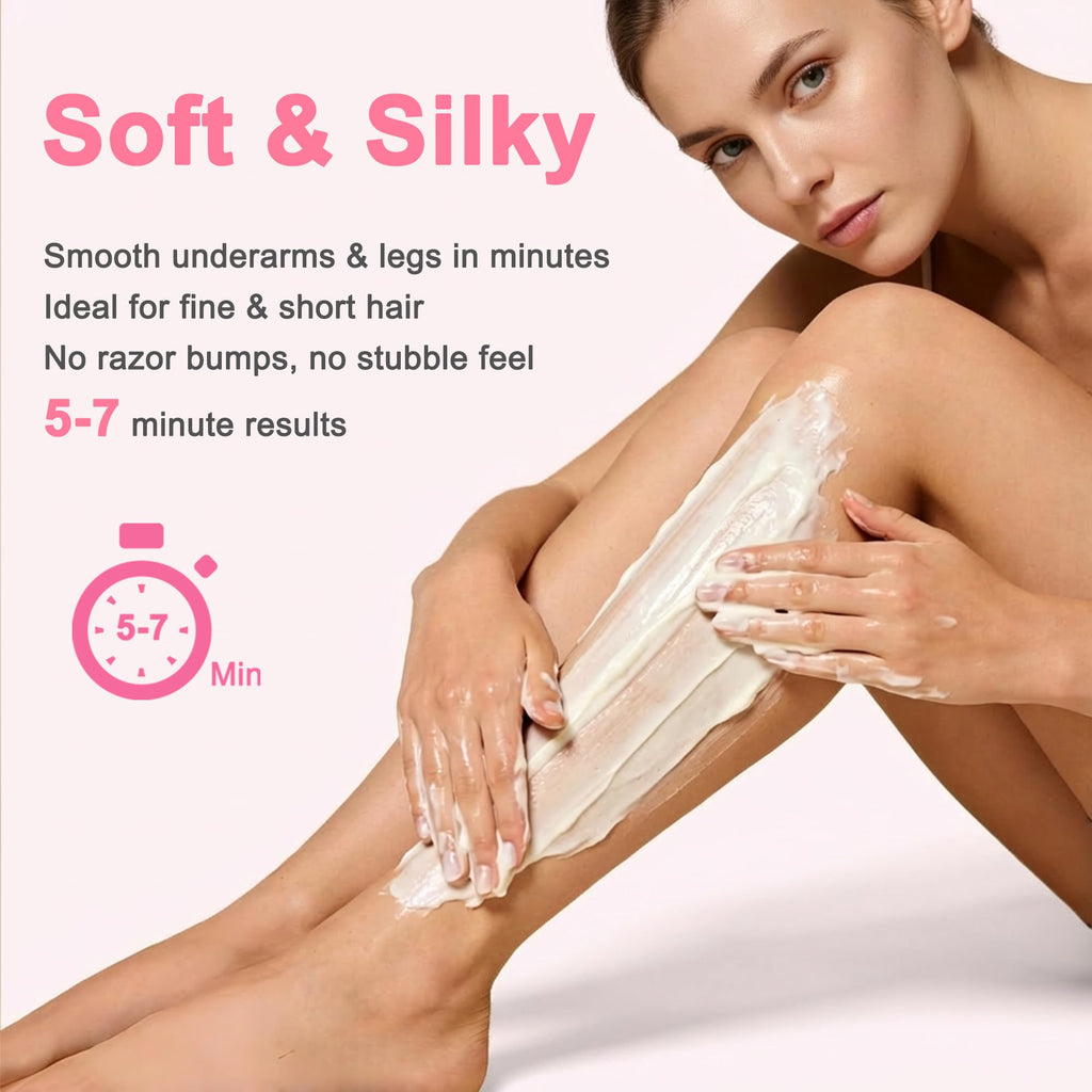 BCCDEUY Hair Removal Cream for Women, 5–7 Min Fine Hair, Legs Arms Bikini