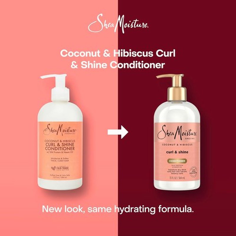 SheaMoisture Curl & Shine Conditioner - Coconut & Hibiscus for Thick, Curly Hair | 13 oz Moisturizer