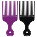 SIMPOR Hair Pick Comb Set - Wide Tooth Detangling Picks for Curly & Afro Hair | 2 Pcs in Purple & Black