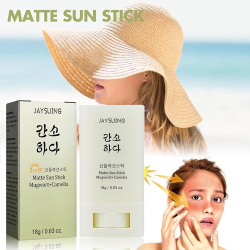 Skiennix Matte Sun Stick - Mugwort & Camellia Korean Sunscreen with SPF 50+ | Non-Greasy, No White Cast (18g)