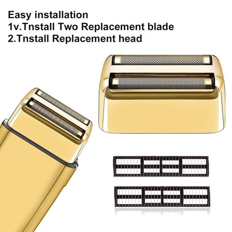 BaBylissPRO Replacement Foil & Cutters - 3 Pack for Barberology Double Foil Shaver | Gold