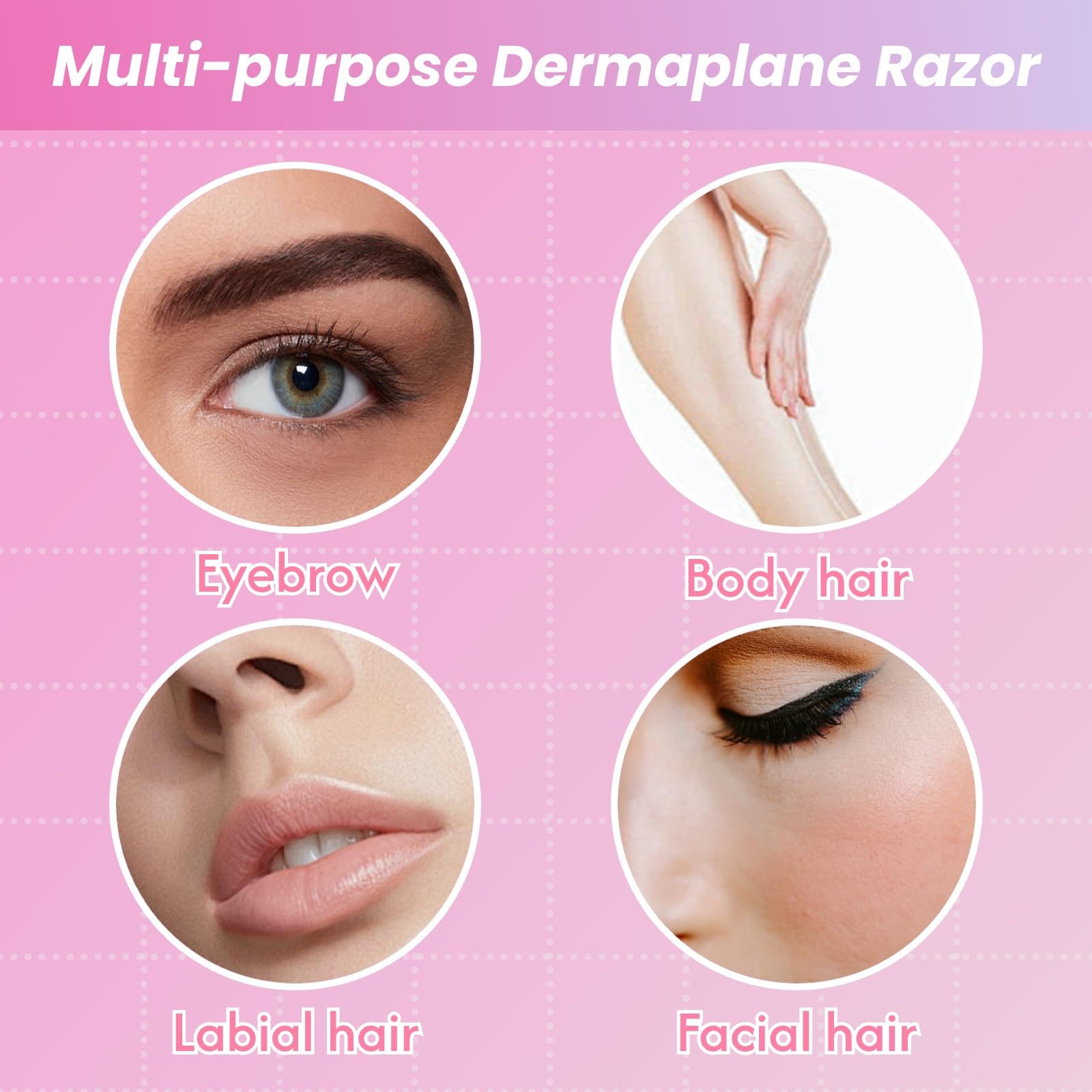 Phafaloop 72 Pcs Eyebrow Razor and Face Razor for Women and Men, Safe and Beginner-Friendly Dermaplaning Tool with Protective Cover