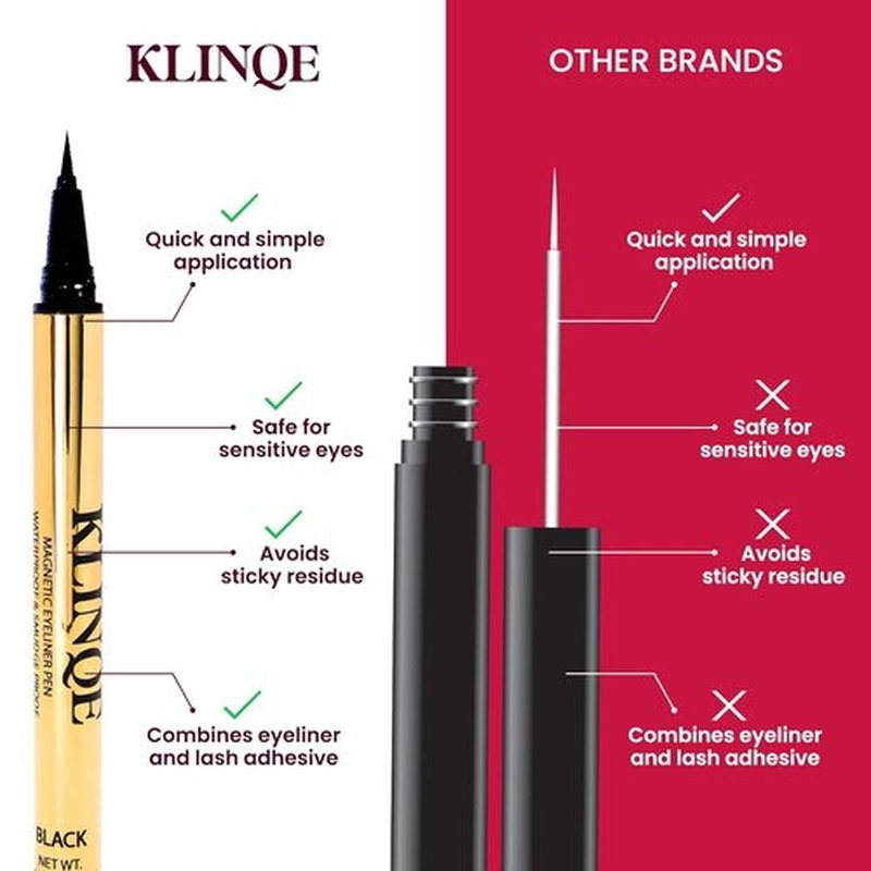 Black Eyeliner | Magnetic Lash Glue Liner - Strong Hold, Latex-Free Adhesive for Strip & Magnetic Lashes