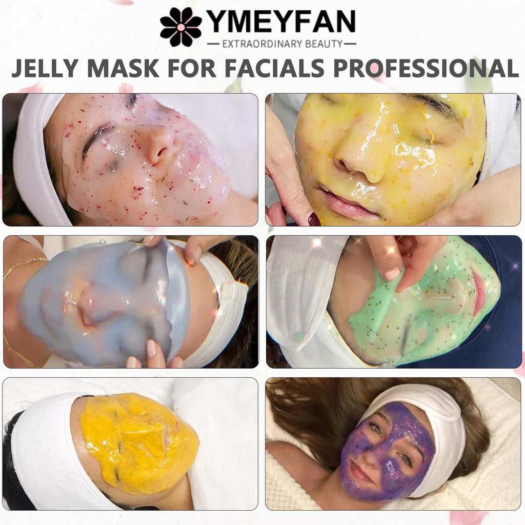 YMEYFAN Jelly Mask for Facials, Jelly Mask Powder Bulk Wholesale for Esthetician Supplies Professional Beauty Salon Spa Facial Mask Vajacial, Face Masks Skincare Big Set (10 Jar, 500g/17.6oz)