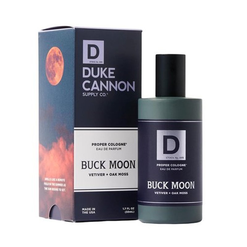 Duke Cannon Proper Cologne Buck Moon - Men's Eau de Parfum with Lime & Vetiver | Warm, Earthy Scent | 1.7 fl oz