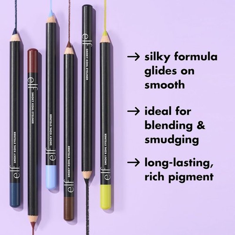 e.l.f. Smoky Kohl Eyeliner - Long-Lasting, Bold Eye Pencil in Vintage Denim | Vegan & Cruelty-Free