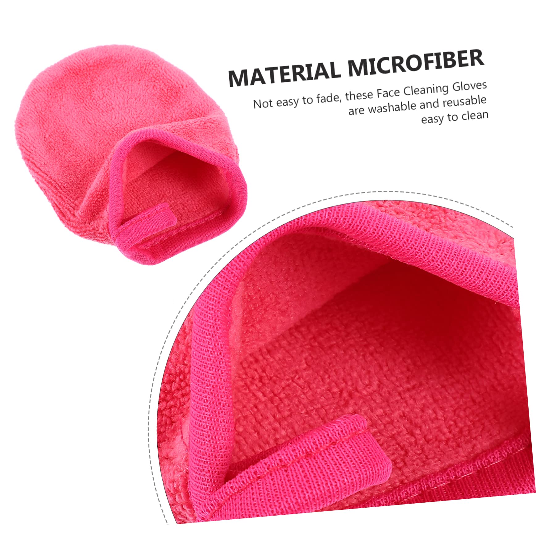 Beatifufu 4Pcs Microfiber Face Wash Gloves Reusable Makeup Remover Mitts Soft Facial Cleansing Cloths for Gentle Daily Skin Care and Makeup Removal