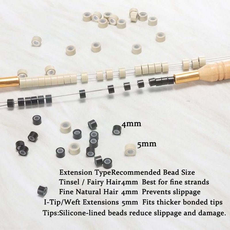 GOTDYA 2500pcs 4mm Hair Tinsel Extentions Beads, Silicone Lined Micro Rings Links,Hair Fairy Beads for Hair Extensions,Multi-colored