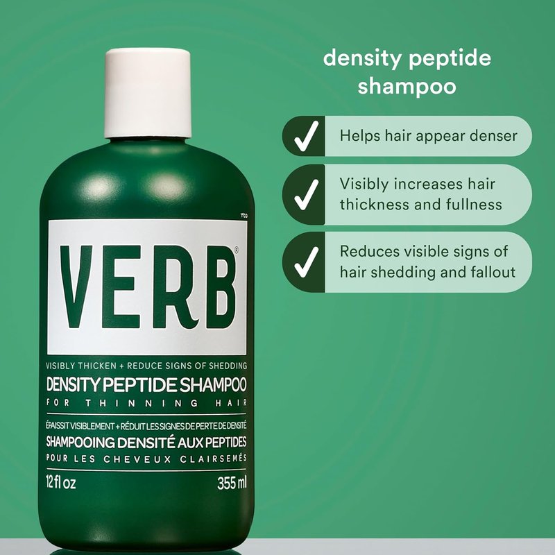 VERB Density Peptide Shampoo - Thicken Hair & Reduce Shedding - Moisturizes Fine Hair