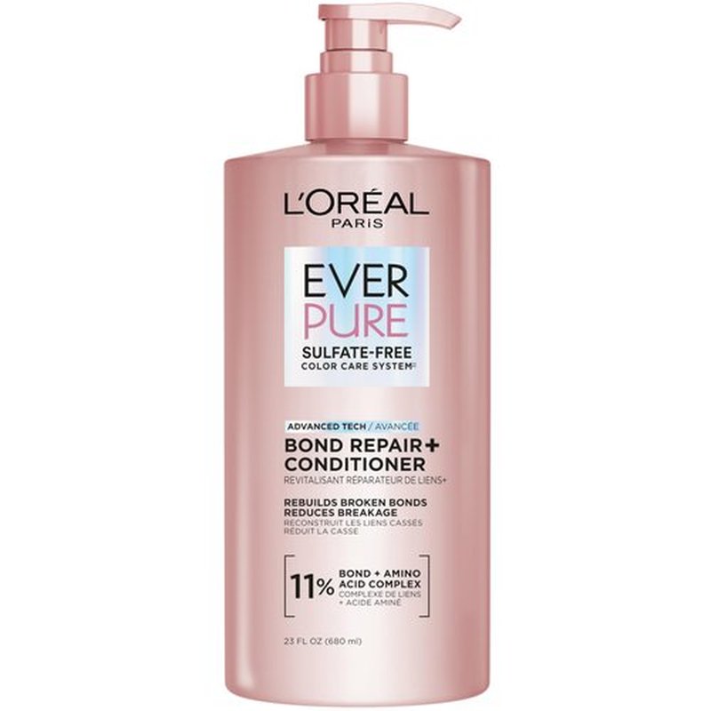 L'Oreal Paris Sulfate Free Bond Repair+ Conditioner, Hair Conditioner with Bond + Amino Acid Complex, Strengthens and Repairs Damaged or Color Treated Hair, EverPure, 23 Fl Oz (Packaging May Vary)