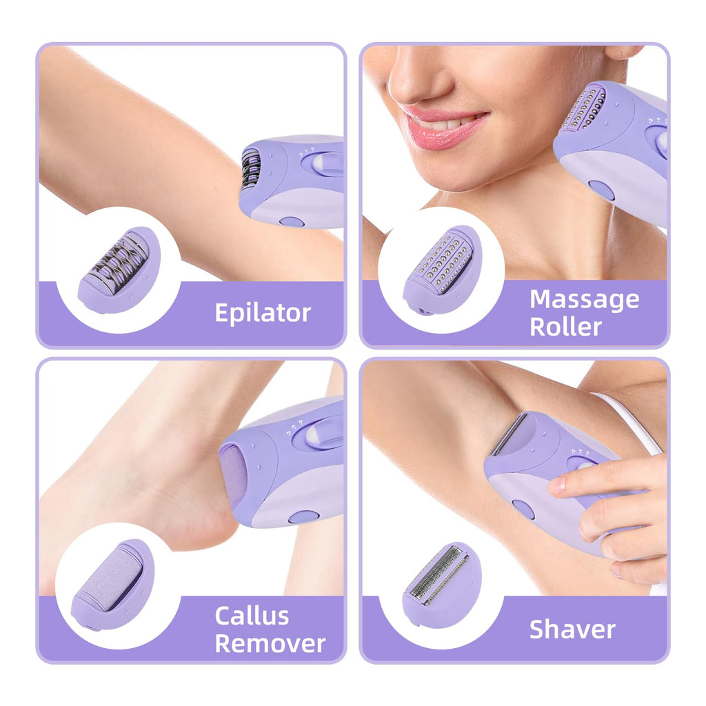 KEMEI 4-in-1 Women's Epilator Hair Remover for Face Legs Arms
