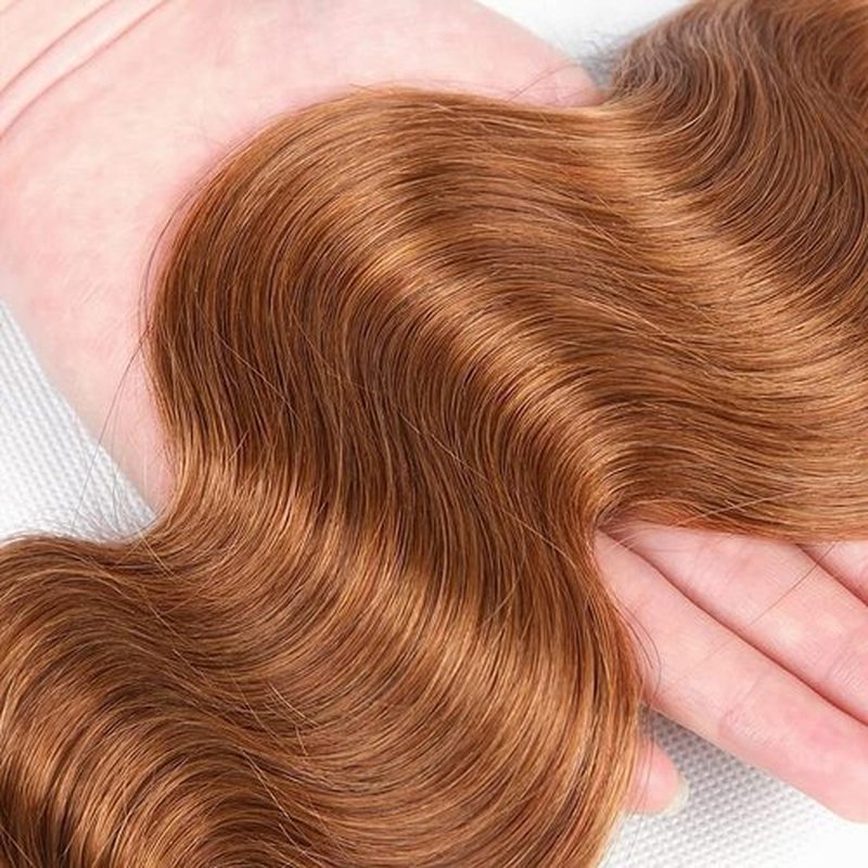 Color 30 Human Hair Bundles Light Brown Body Wave Bundles 14 16 18 Inch 10A Grade Unprocessed Brazilian Virgin Light Brown Bundle Human Hair Weave for Women