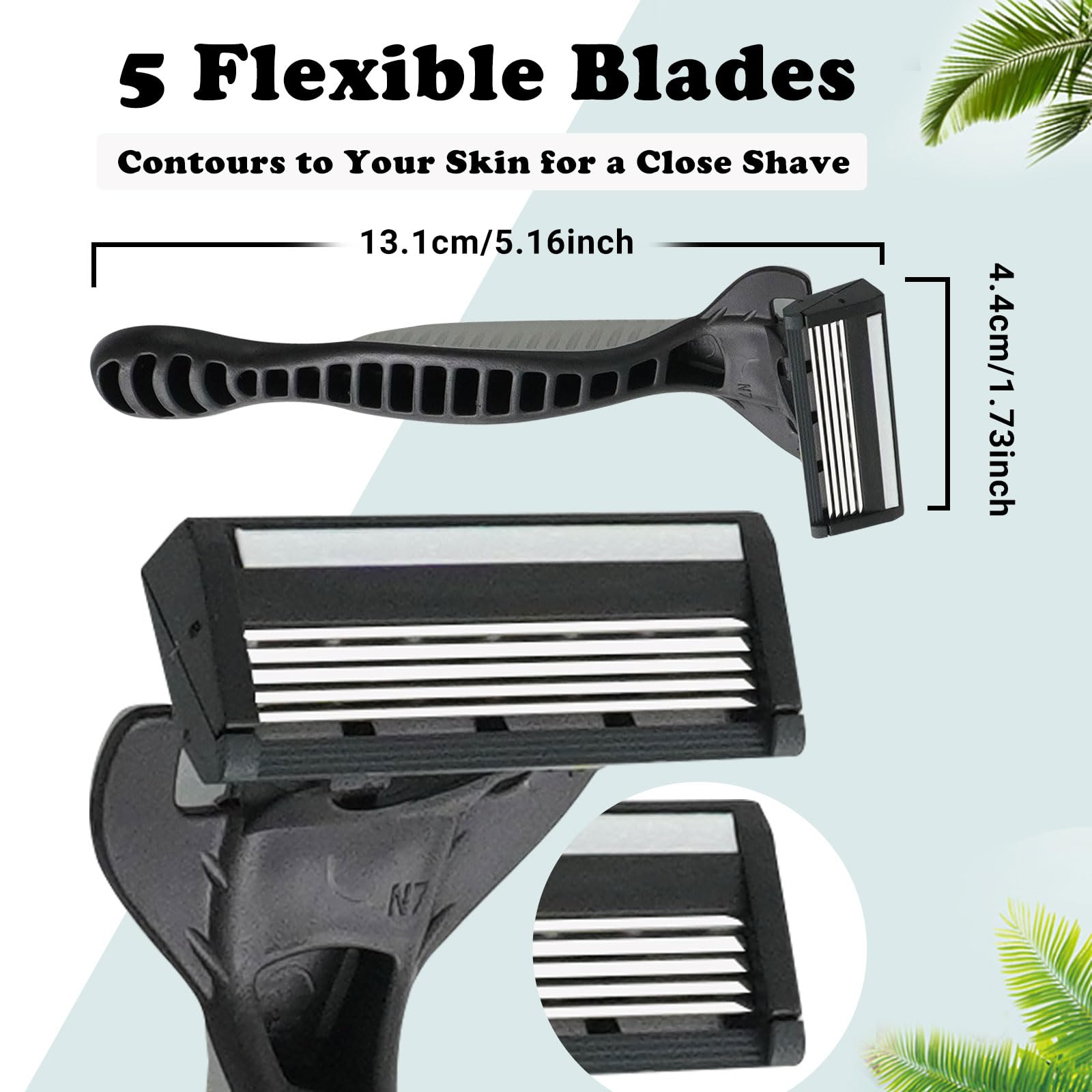 PEDOBALI 25 Pcs Men's Disposable Razors Bulk 5 Blade Sensitive Skin Comfortable Shave Set Men Smooth Razors for Head, Face