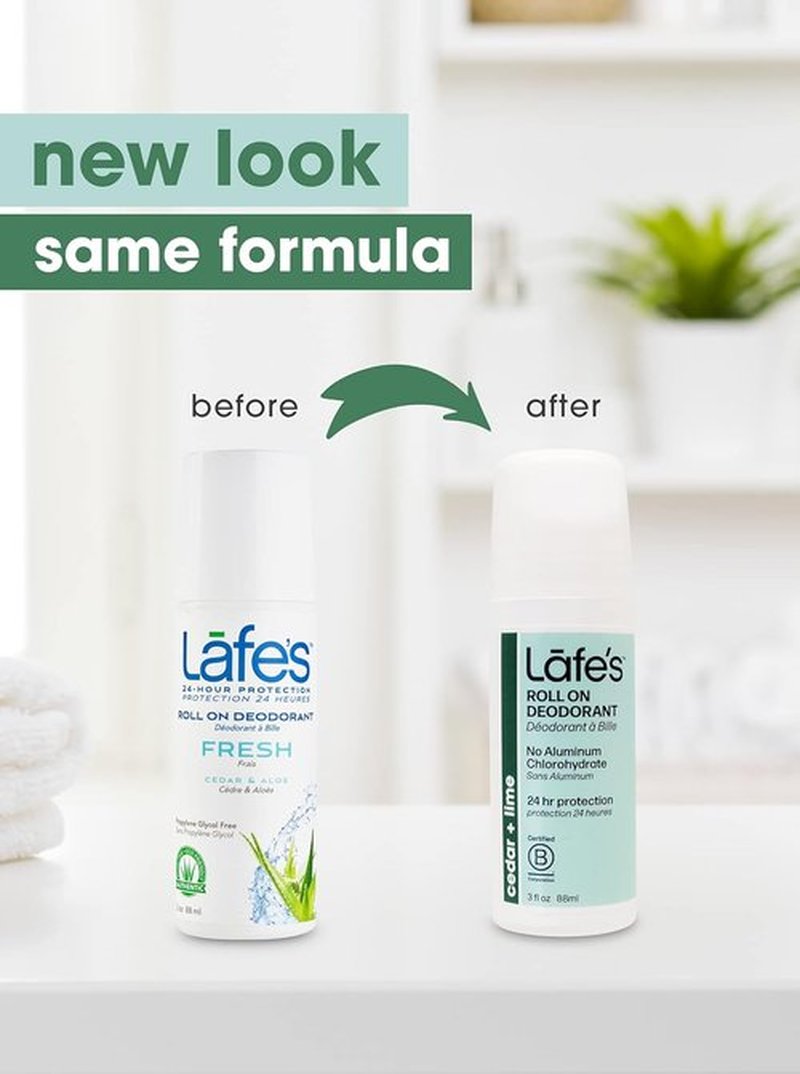 Lafe's Natural Deodorant - Aluminum-Free Cedar & Lime Roll-On | 3 Ounce | 3 Pack