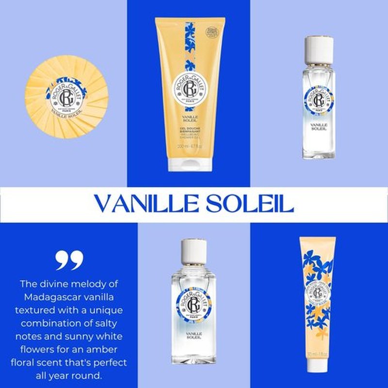 ROGER & GALLET | VANILLE SOL Shower Gel | Gentle Plant Based Vanilla Shower Gel Tube (6.6 oz)
