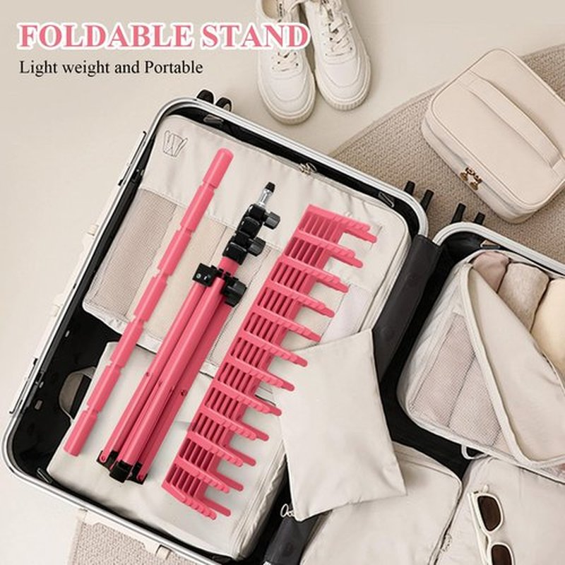 LPHGFZA Braiding Hair Rack, 144 Pegs Braiding Rack Stand for Hair, 2-sided Height Adjustable Standing Hair Extension Holder with Stylist Hair Braiding Tools