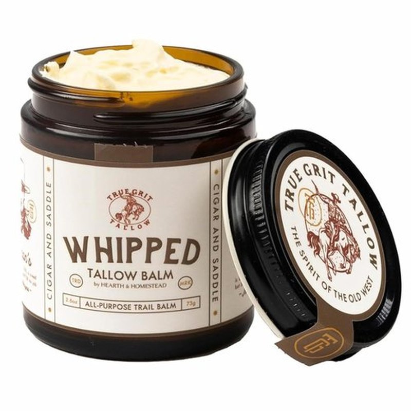 True Grit Tallow – Beef Tallow for Skin – John Wayne Inspired Whipped Tallow Balm – All-Purpose Moisturizer with Bison Tallow – Cigar and Saddle Scent – 2.6 oz