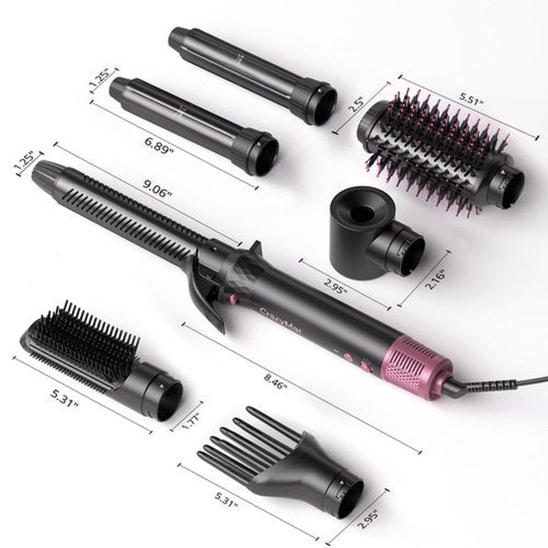 Air Wrap Hair Styler, Fast Drying Blow Dryer & Curling StylingTool, Hot Air Styler No Heat Damage, Hot Air Styler Wrap for Curling Volumizing Straightening Styling（Pink）