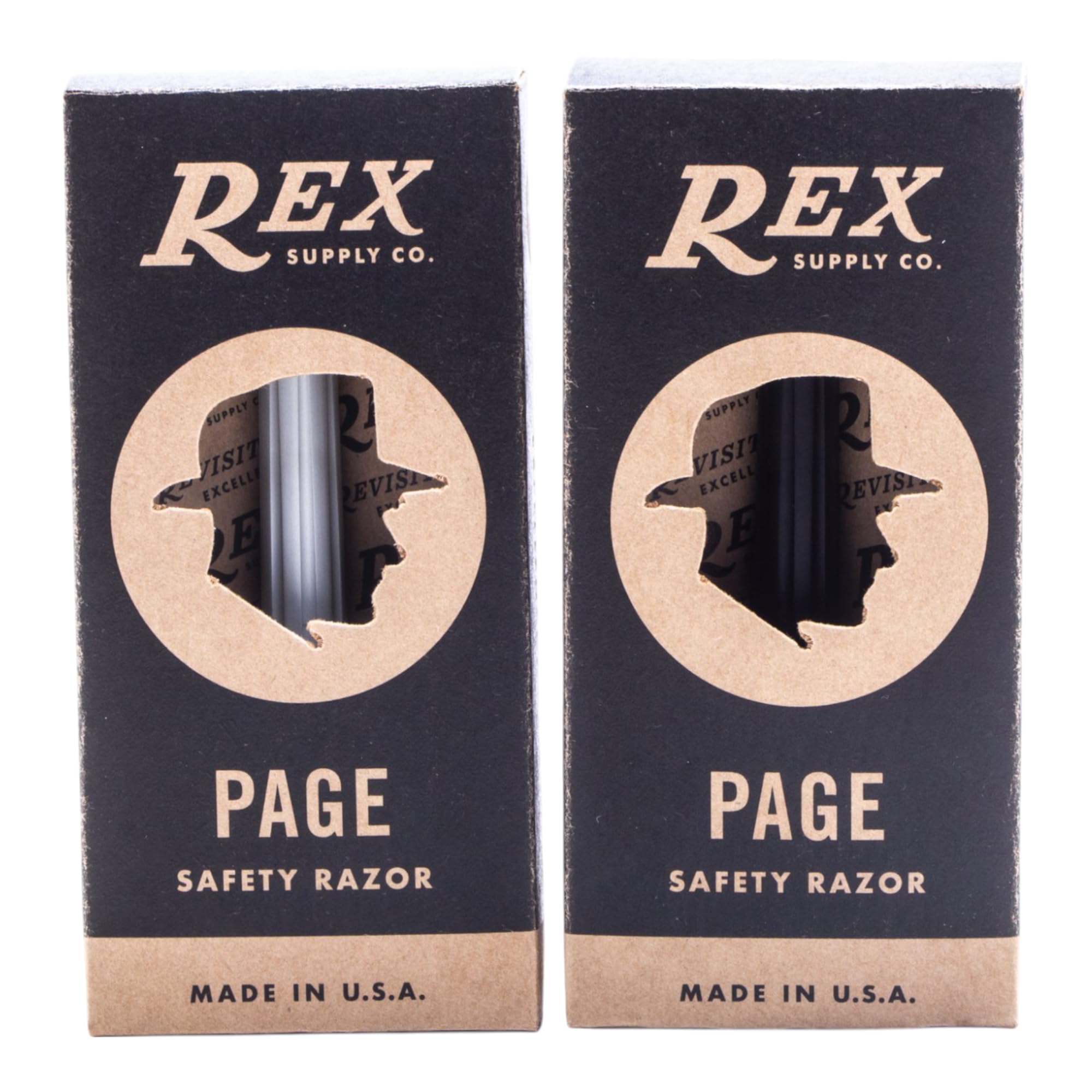 Rex Supply Co. Page Three Piece Double Edge Safety Razor – Aircraft, Ultra-Light CNC-Milled Razor for Men, Durable Travel Shaver Compatible with All Standard DE Blades