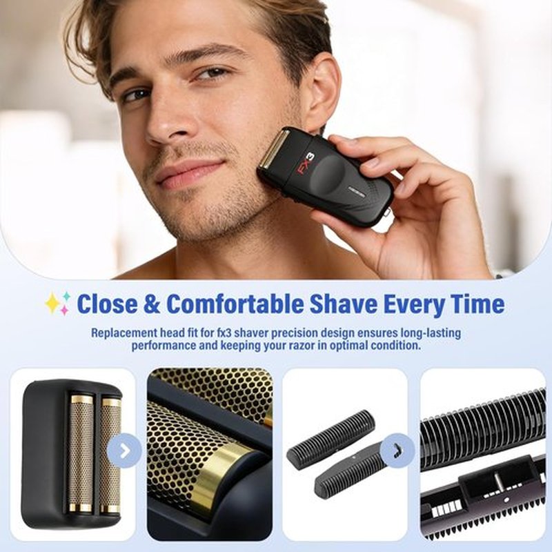 BaByliss FX3 Foil Shaver Replacement Head - Black Razor Foil & Cutter Set (1 PCS)