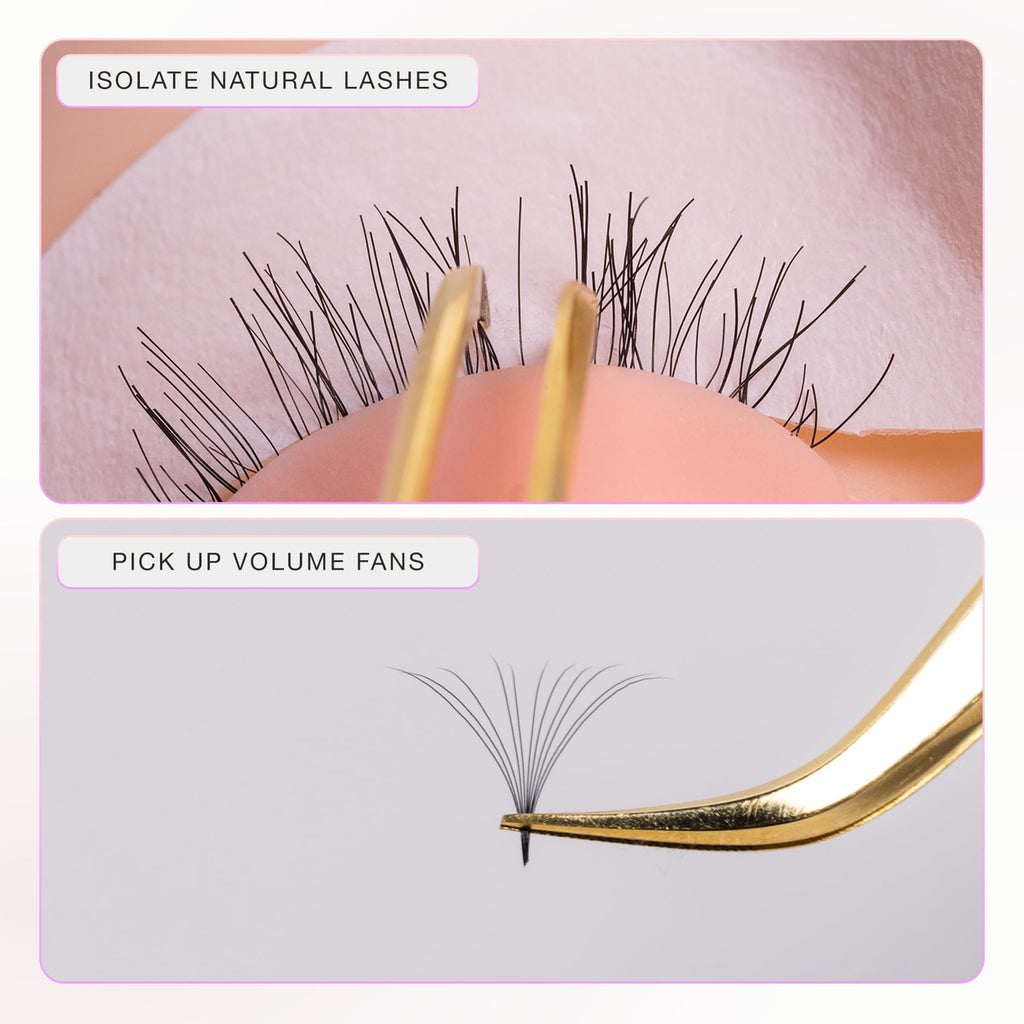 Curacoro Lash Tweezer - Professional & Precision Fiber Tip Grip Lash Tweezers for Eyelash Extensions, Multi Shapes & Purposes Tweezers for Volume, Isolation & Classic Lashes (Galaxy, Fan-lash-tic)