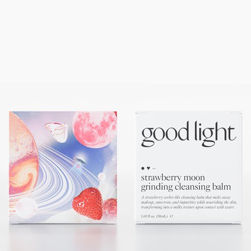 good light Strawberry Moon Grinding Cleansing Balm. Nourishing Makeup Remover & Face Cleanser to Melt SPF & Everyday Grime. Gentle Korean Skin Care. Sensitive Skin Safe KBeauty Cleanser. 1.69 Fl Oz.